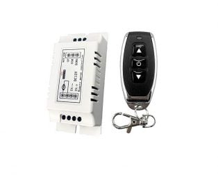 12V DC Wireless Motor Control Switch with 433MHz Keychain Remote with Forward Reverse and Stop button