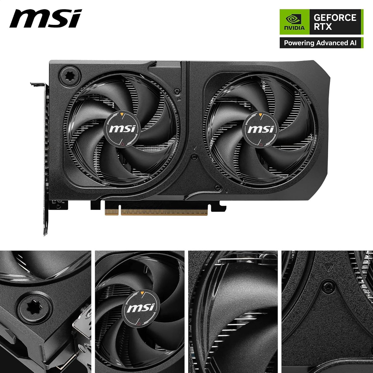 MSI GeForce RTX 5060 Ti 16G Shadow 2X OC Plus 16GB GDDR7 Graphics Card - front view