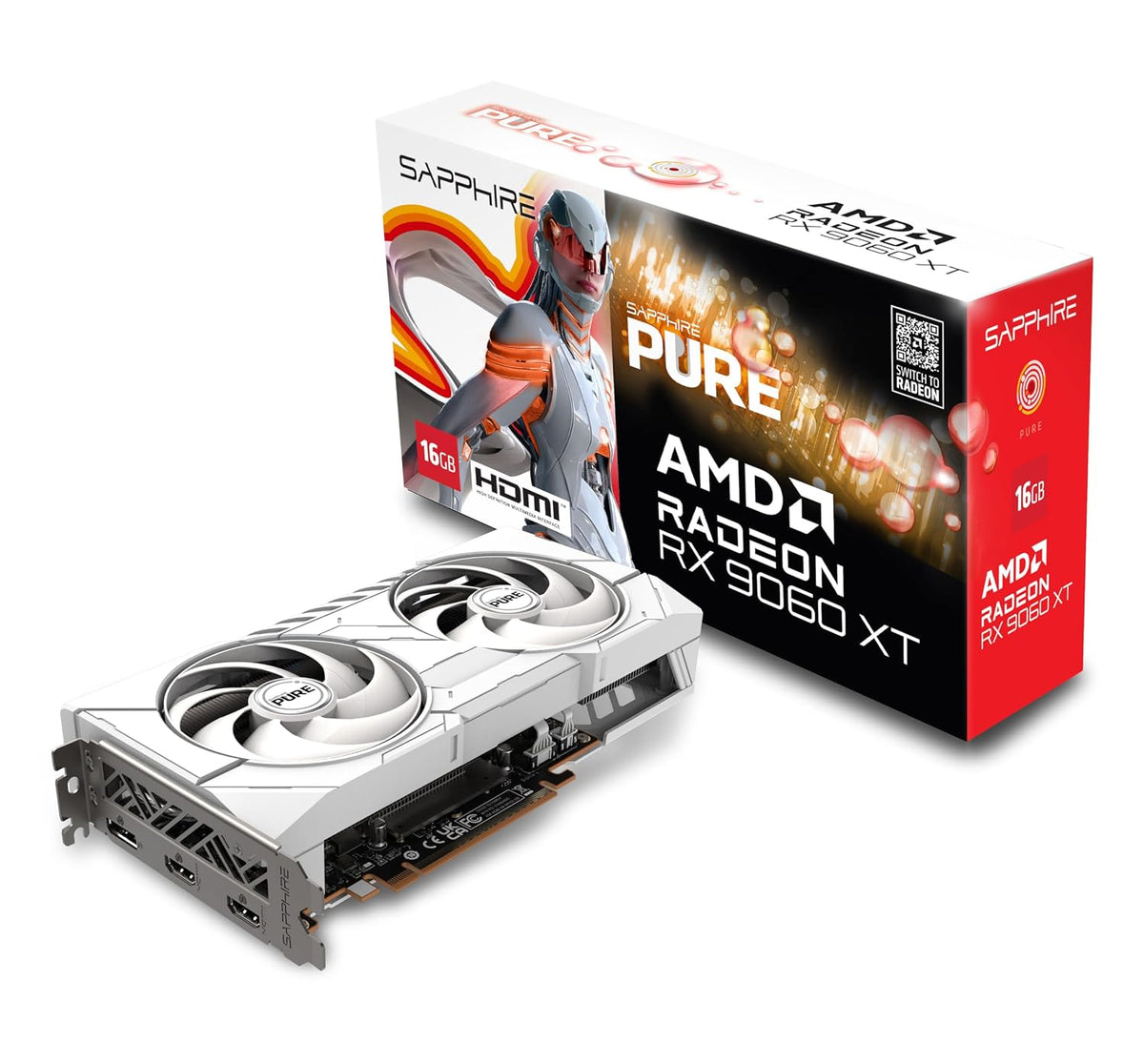 Sapphire Pure AMD Radeon RX 9060 XT Gaming OC 16GB GDDR6 Graphics Card - retail box