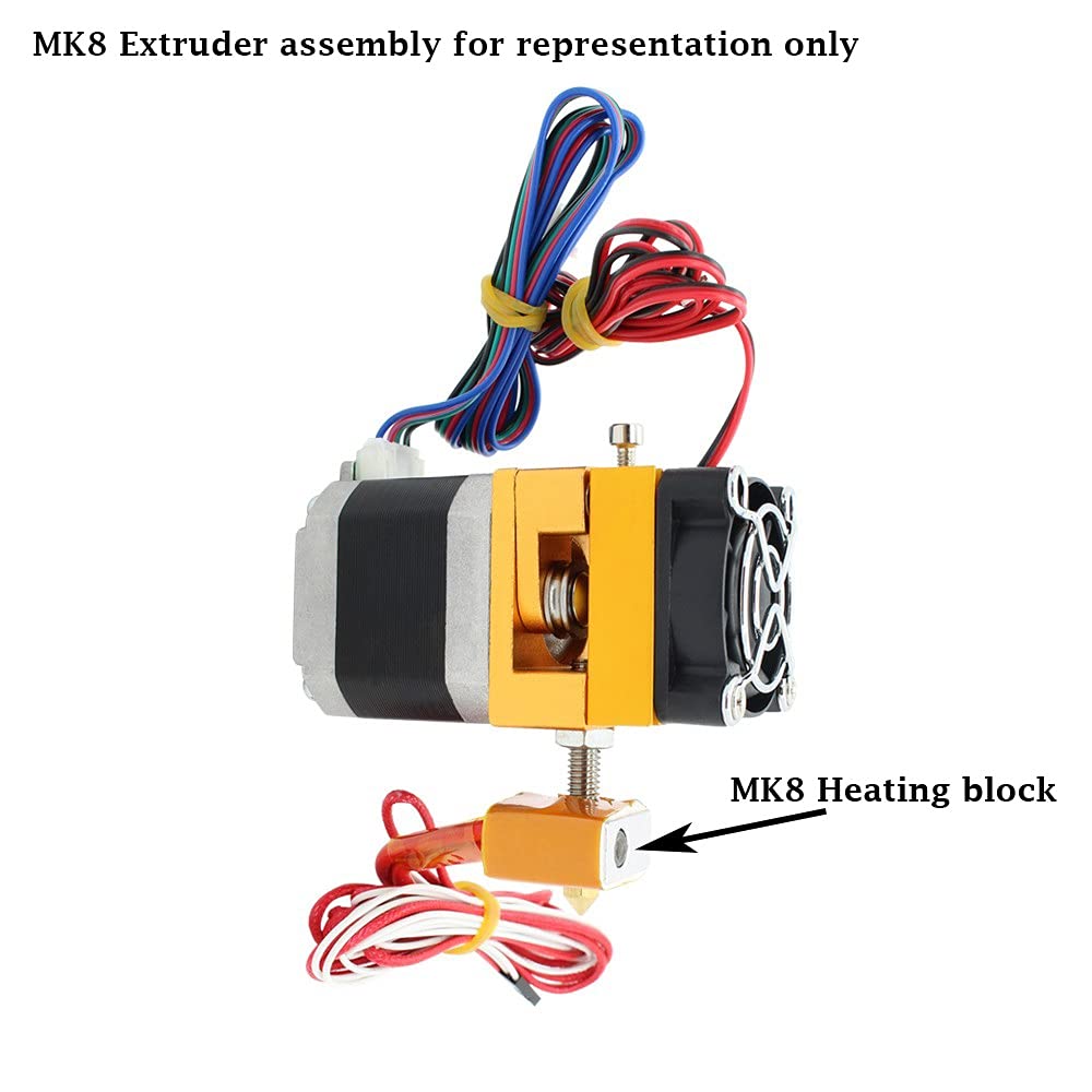 Aluminium Hot End Heating Block MK8 For 3D Printers