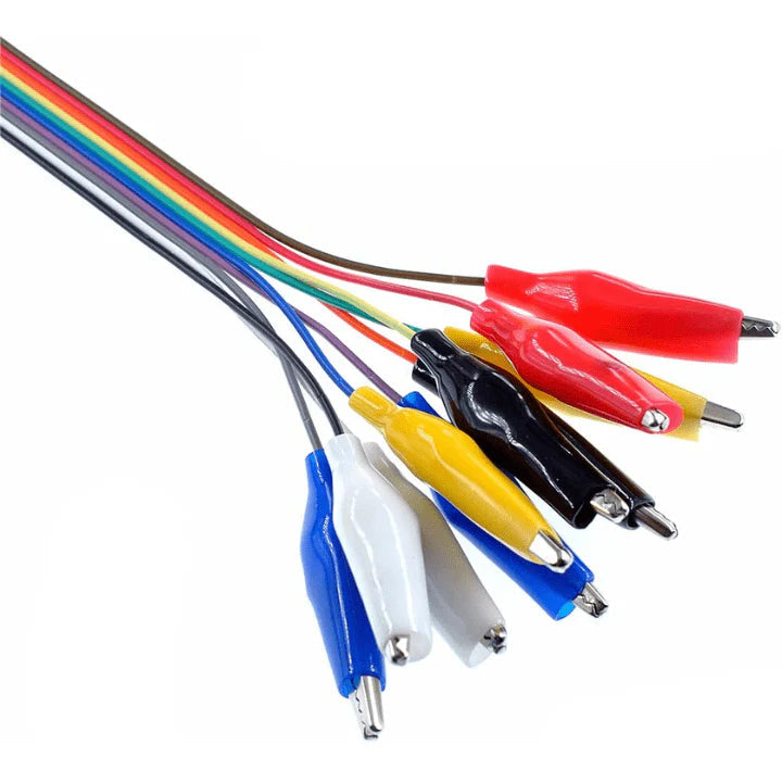 10-Pin Alligator Clip to Male Jumper Wire for Test Lead (20 cm)
