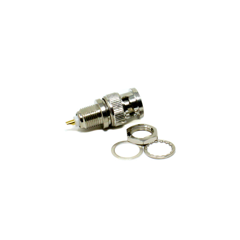 BNC Bulkhead Plug Connector Straight Solder Type For Coaxial Connector