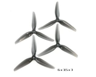 HQProp 6X3.5X3 Light Grey (2CW+2CCW)-Poly Carbonate-POPO Triblade Propeller