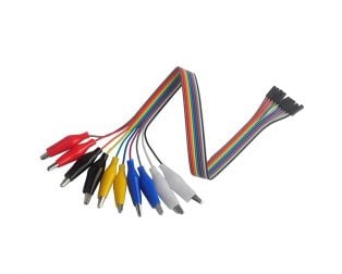 10Pin Alligator Clips Jumper Wires Crocodile Dupont Line with Female Connector Cable for DIY Connection – 20cm