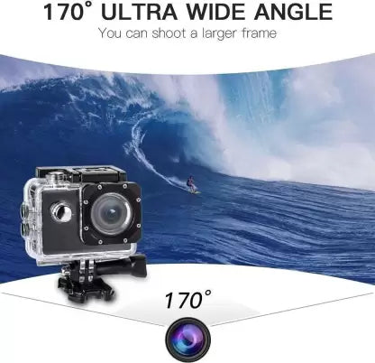 Garundropsy Sport Camera Sports & Action Camera Under Water Waterproof Pro Sports and Action Camera Sports and Action Camera  (Black, 12 MP)