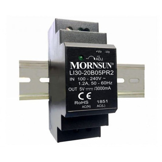 Mornsun LI30-20B05PR2 AC/DC 30W DIN-Rail Power Supply - The Tech Depot
