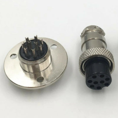 9 Pin GX16 Male Female Panel Mount Aviation Connector with 3 Hole Circular Flange