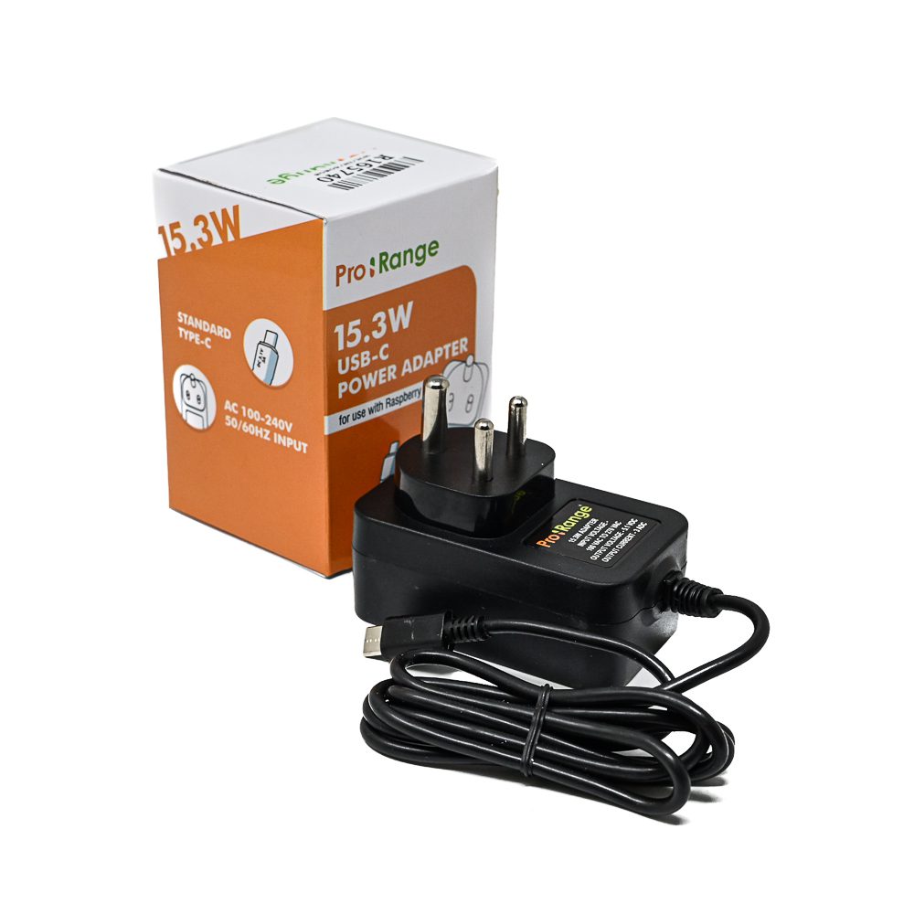 Pro-Range 5.1V 3A Power  Adapter with C-Type  Connector for Raspberry Pi 4