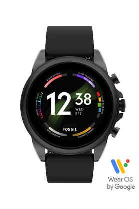 FOSSIL Mens 44 mm Gen 6 Full Color Display Silicone Digital Smart Watch - FTW4061