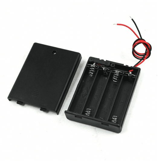 4 x 1.5V AA battery holder with cover and On/Off Switch