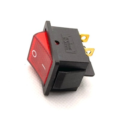 KCD4 16A 250V DPST ON-OFF 4 Leg Rocker Switch with Red Light