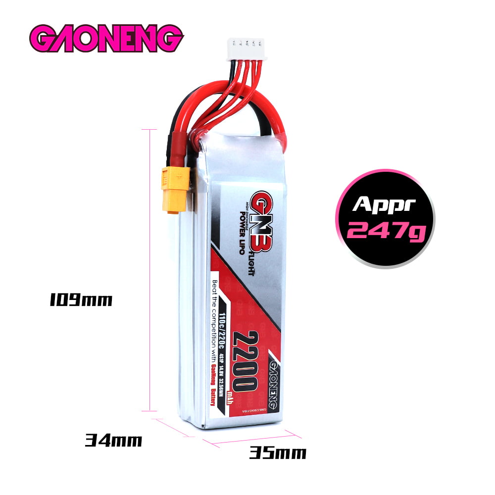 GNB 2200mAh 4S1P 14.8V 110C Lipo Battery