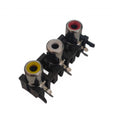 3 Way RCA Connector 2 Pin Right Angle Yellow White Red - The Tech Depot