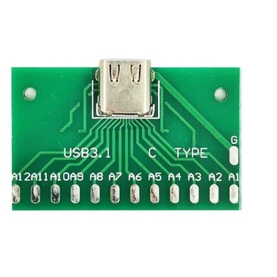 USB 3.1 Female Socket Type C Connector 24 Pins Breakout PCB Board