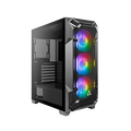 Antec DF600 Flux Mid-Tower ATX Computer Cabinet/Gaming Case | Built in Fan Controller | 4 mm Tempered Glass Side Panel with 3 x 120mm ARGB Fans + 2 x 120 mm Black Fans