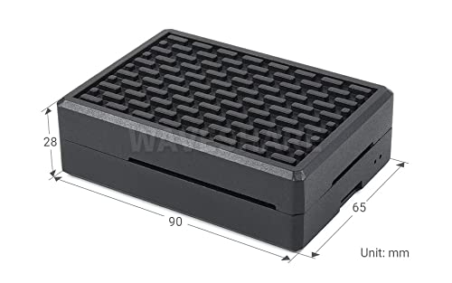 Aluminum Stripe Grooved Case for Raspberry Pi 4, Inner Heatsink Pillars