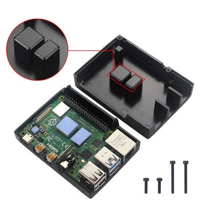 Aluminum Stripe Grooved Case for Raspberry Pi 4, Inner Heatsink Pillars