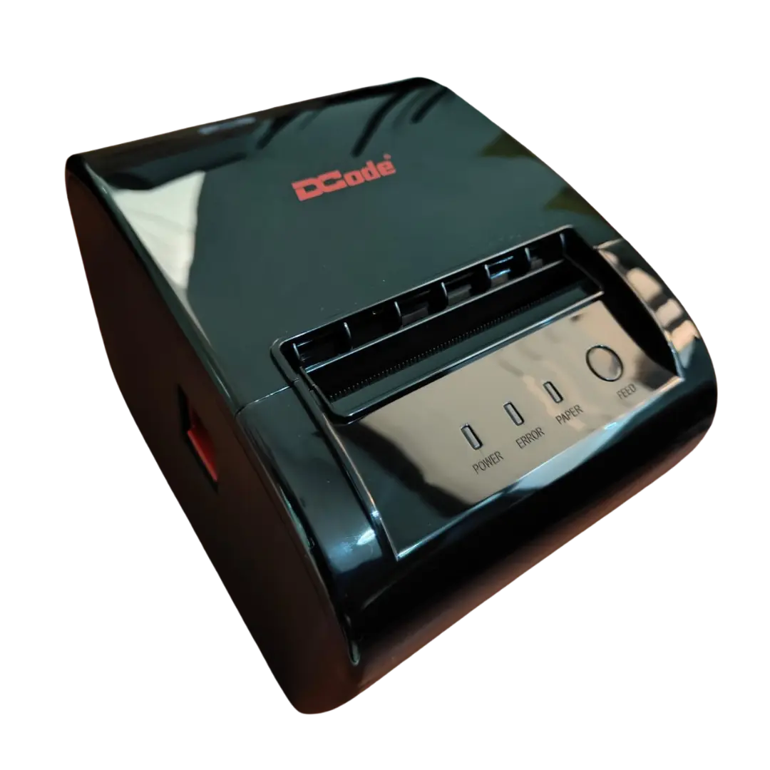 DCode DCRP30 3-inch thermal receipt printer with auto-cutter, black 80mm POS billing printer