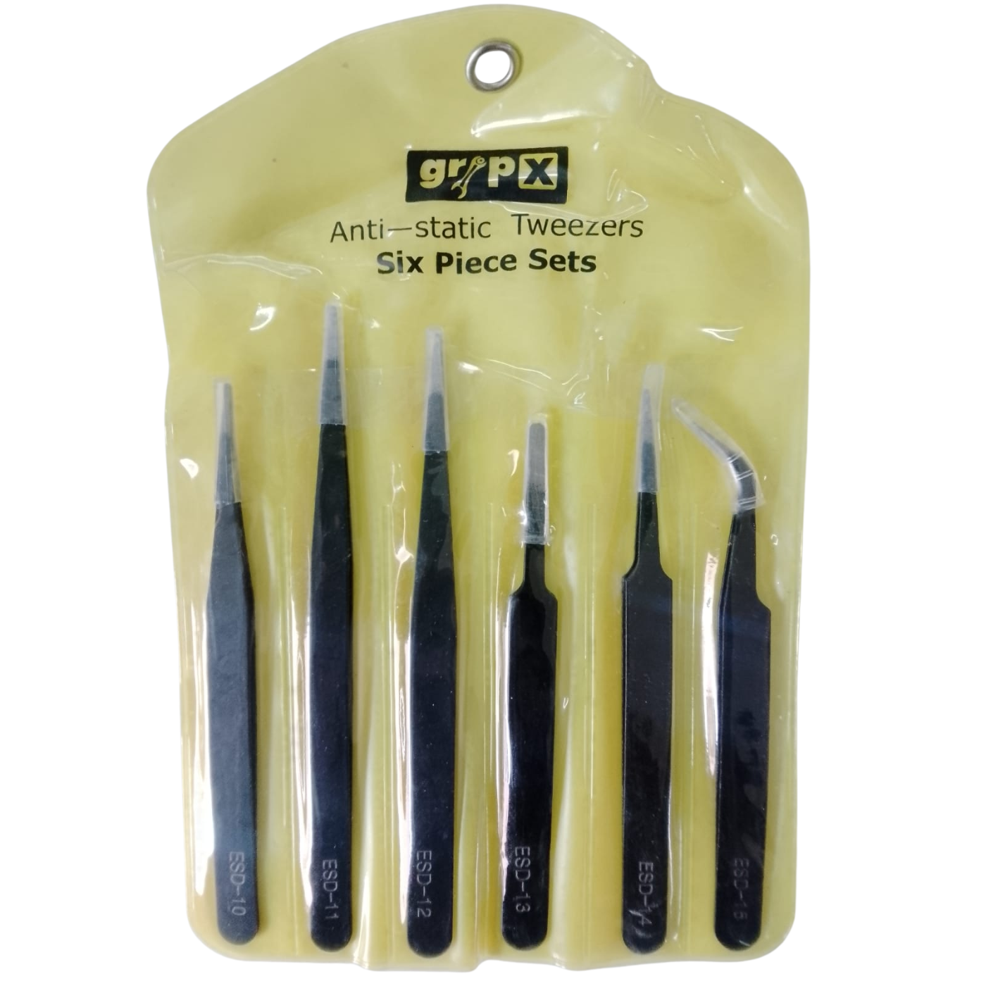Gripx 6 Piece Anti-Static Non-Magnetic Tweezer Set 6 Inch