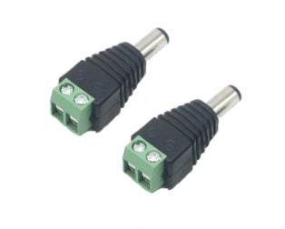 Male 2.1 x 5.5mm for DC Power Jack, Adapter Connector Plug For CCTV, Camera Pack of 2
