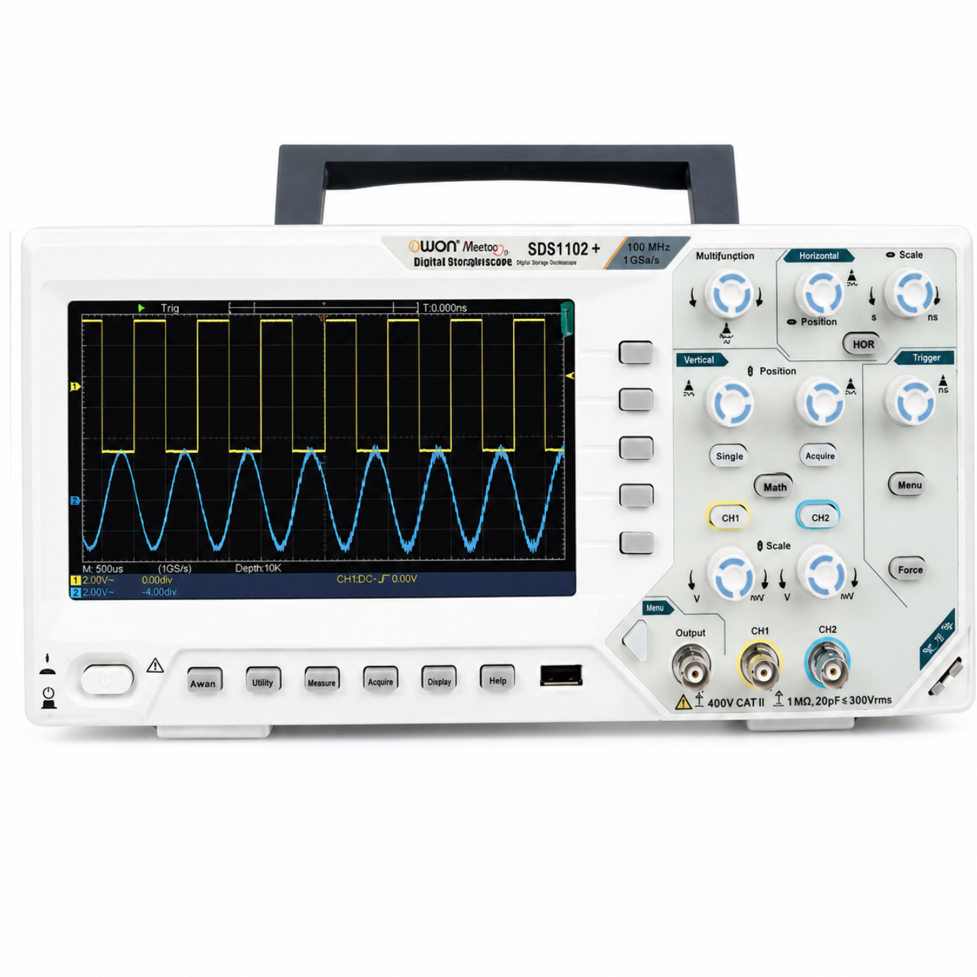 MetroQ Owon SDS1022+ 50MHz Digital Storage Oscilloscope