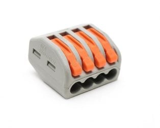 PCT-214 0.08-2.5mm 4 Pole Wire Connector Terminal Block with Spring Lock Lever for Cable Connection