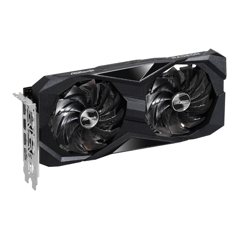ASRock Radeon RX 7600 Challenger OC 8GB GDDR6 Graphics Card - rear view