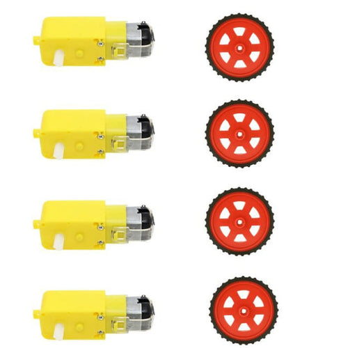 300 RPM Single Shaft BO Motor with Wheel (4 sets) — buy online in India at Tech Depot India