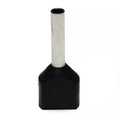 Twin Insulated Bootlace Wire Crimp Ferrule End Terminal Lug-Black-1.5 sqmm