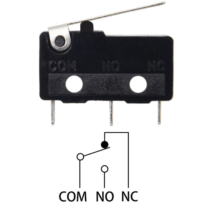Arm Lever 28mm, 250V 5A SPDT 3-Pin Momentary Plastic Micro Limit Switch