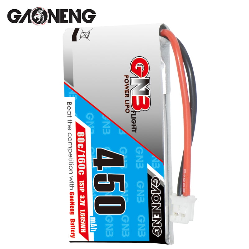 GNB 450mAh 1S1P 3.7V PH2.0 80C Square Type Lipo Battery
