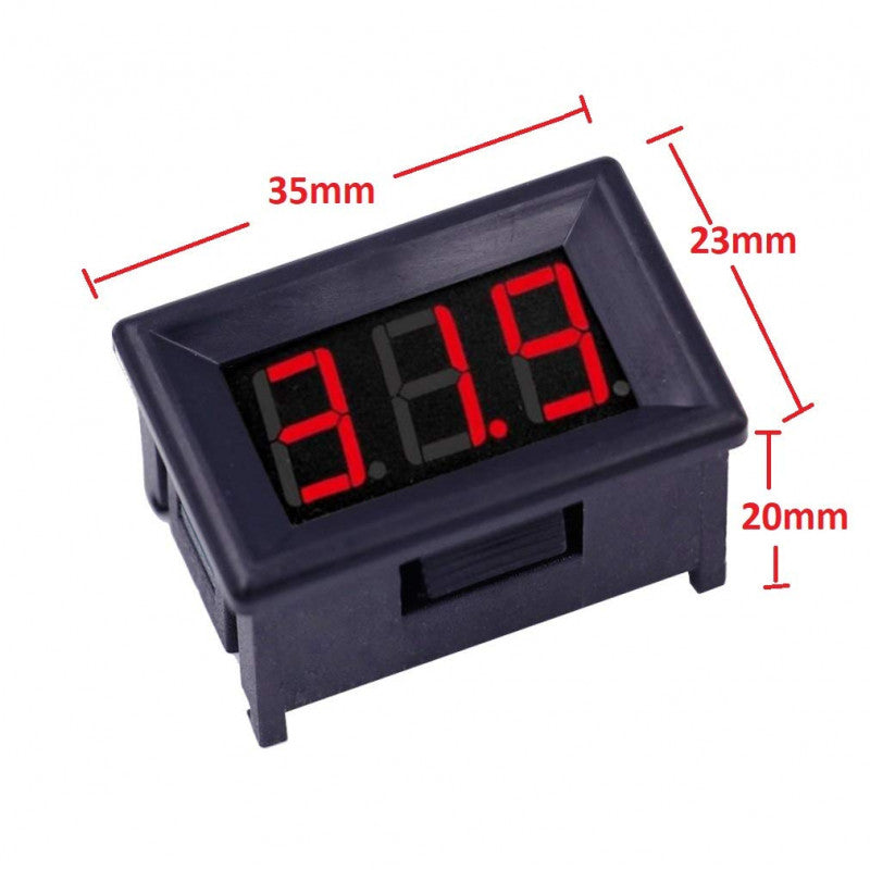 0-100V (99.9V) DC DIGITAL VOLTMETER PANEL DC .56 inch RED LED BIKE CAR