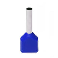 Twin Insulated Bootlace Wire Crimp Ferrule End Terminal Lug-Blue-0.5 sqmm