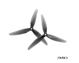 HQProp 7X4X3 Light Grey (2CW+2CCW)-Poly Carbonate Triblade Propeller