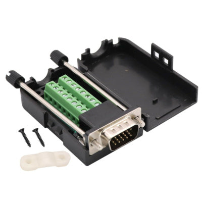 VGA DB15 Male To Screw Terminal Breakout With Case
