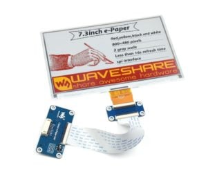 Waveshare 7.3inch e-Paper HAT (G), 800 × 480, Red/Yellow/Black/White