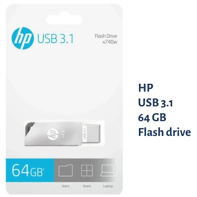 HP X740W Metal USB 3.0/3.1 Flash Drive 64 GB Pen Drive (Silver) - The Tech Depot