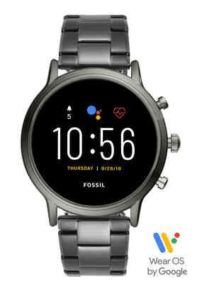 FOSSIL Mens 44 mm The Carlyle HR Full Color Display Dial Stainless Steel Digital Watch - FTW4024