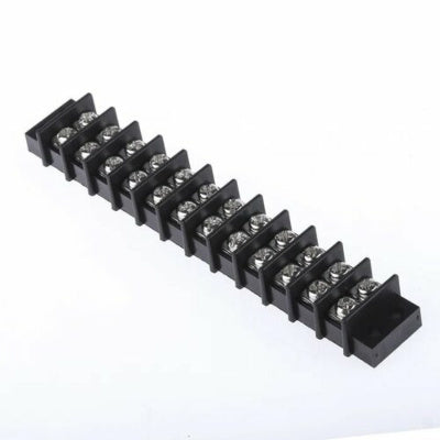 Terminal Blocks, 12 Positions 500V 15A Dual Row Wire Screw Terminal Strip Block