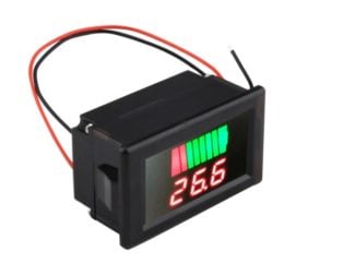 Red 12-60V Dual Display Automatic Identification Waterproof Voltage Meter
