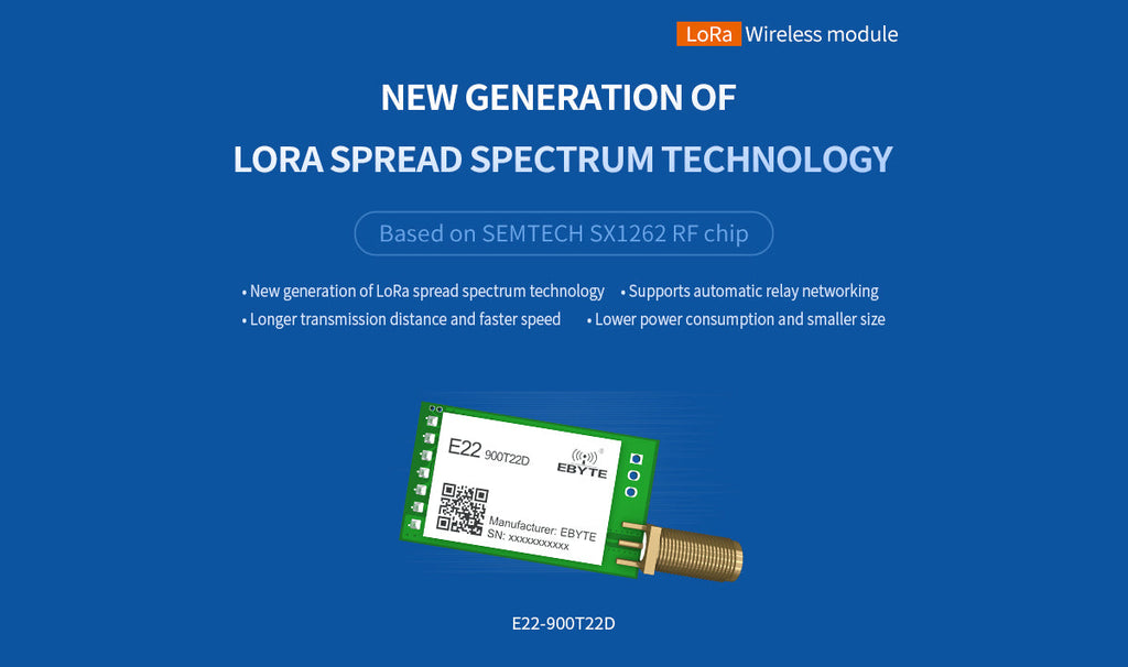 Ebyte E22-900T22D-V2 SX1262 868M/915M 22dBm LoRa Wireless Serial Port Module