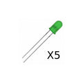 5mm DIP Green LED (Pack of 5)