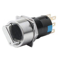 ProMax 16mm Rotary Switch 2 position with off Green Illumination  Metal Waterproof - The Tech Depot