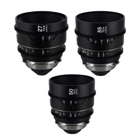 Laowa Nanomorph S35 Prime 3-Lens Bundle (27mm, 35mm, 50mm) (Silver)