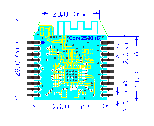 Core2530 (B) ZigBee Module, Based On CC2530F256 Chip, XBee Compatible Interface