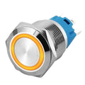 19mm ProMax PPS19005YRL Metal Push Button Switch Waterproof Latching Yellow