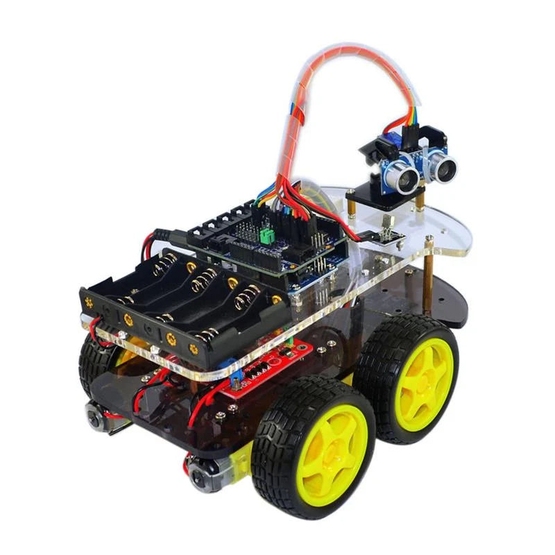 Multi-Functional 4WD Robot Car Chassis Kits UNO R3 For Robot Car Assembly - The Tech Depot