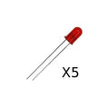 5mm DIP RED LED (Pack of 5)