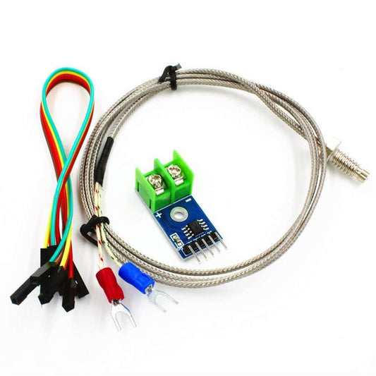 DC 3-5V MAX6675 Module + K Type Thermocouple Temperature Sensor Thermocouple Sensor Set M6 Screw and Jumper Wire F to F 5pcs - The Tech Depot