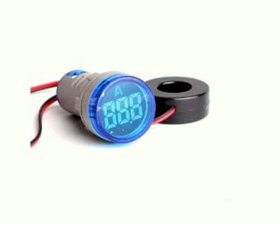 Blue 0-100A 22mm AD16-22DSA Round LED Ammeter Indicator Light with Transformer